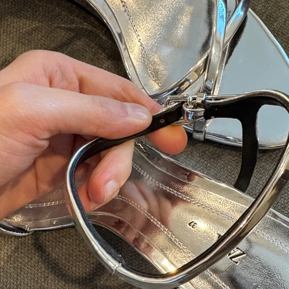 Zara Silver Strappy Wedge Sandals - Picture 12 of 14